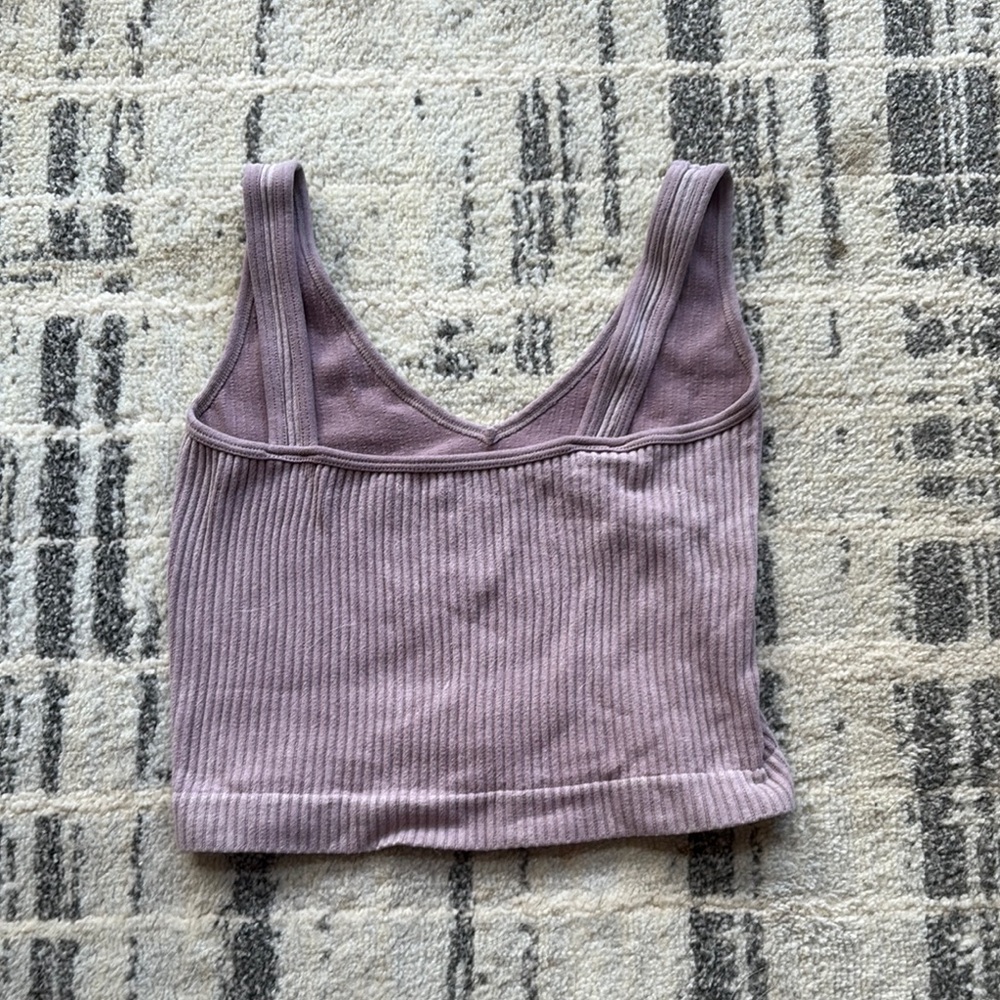 Purple Ribbed Knit Tank Top - Picture 2 of 2